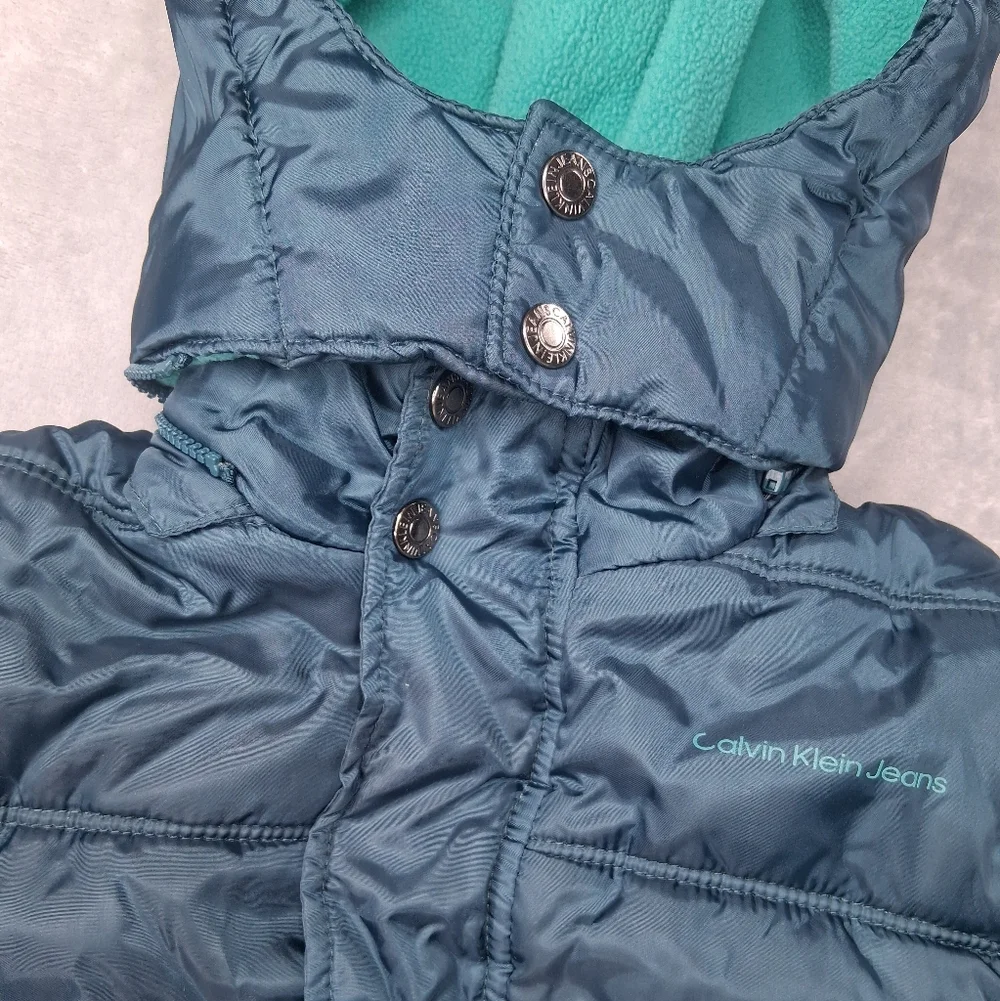 Calvin Klein Puffer Hooded Jacket Toddler Boys  Dark Green Outdoor Winter Coat 4
